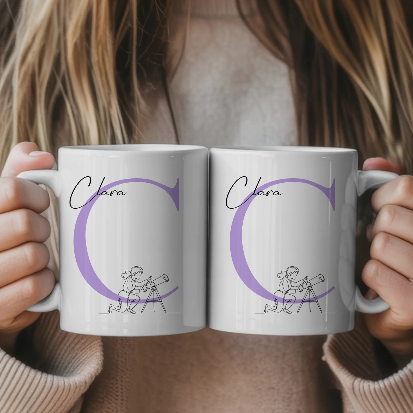 Ausgefallene Tassen Mit Name Lineart Astronomin Astronomie Personalisierte Geschenke 1