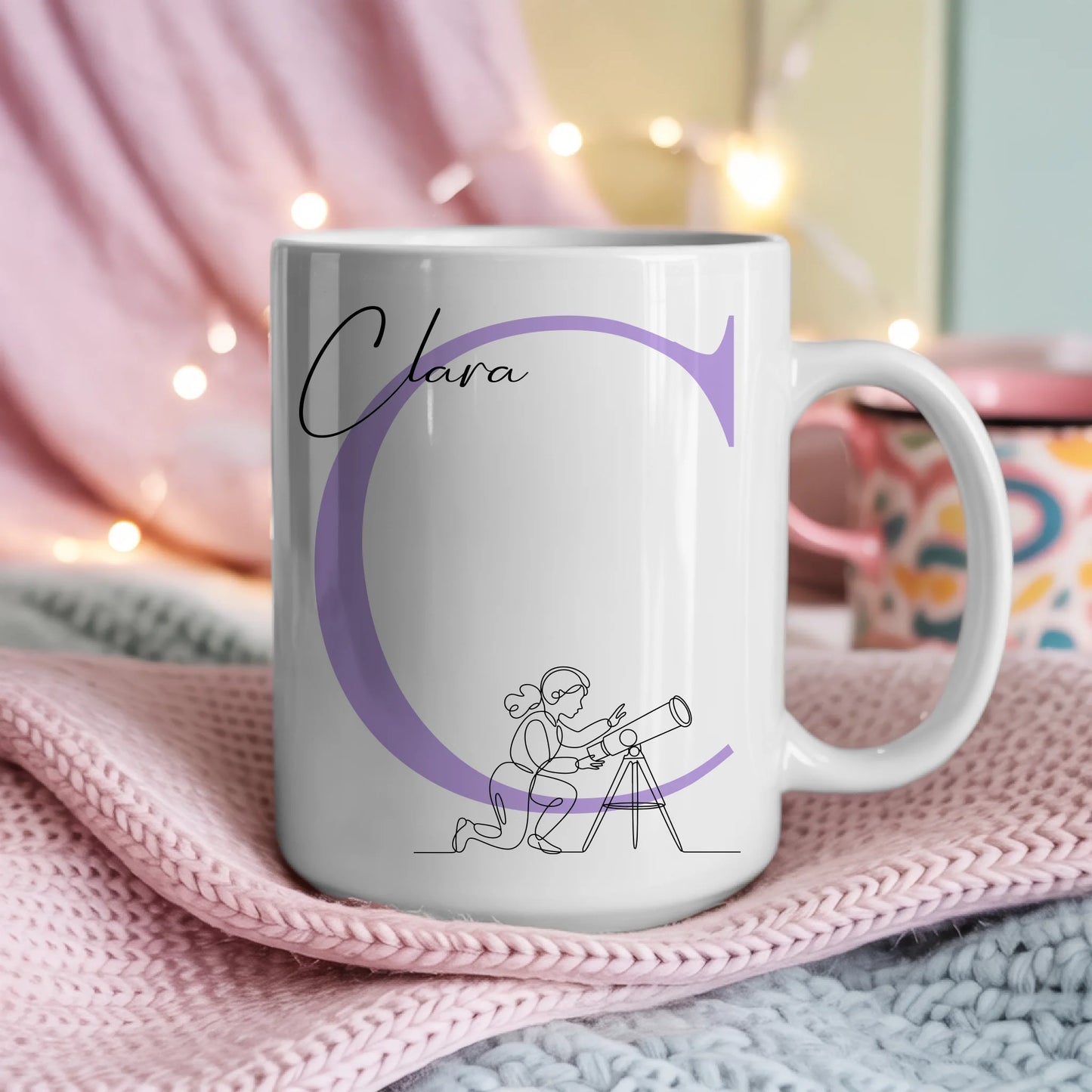 Ausgefallene Tassen Mit Name Lineart Astronomin Astronomie Personalisierte Geschenke 4