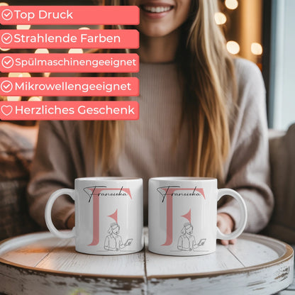 Personalisierte Tasse Mit Name Lineart Bankkauffrau Bankkaufmann Geschenk 6