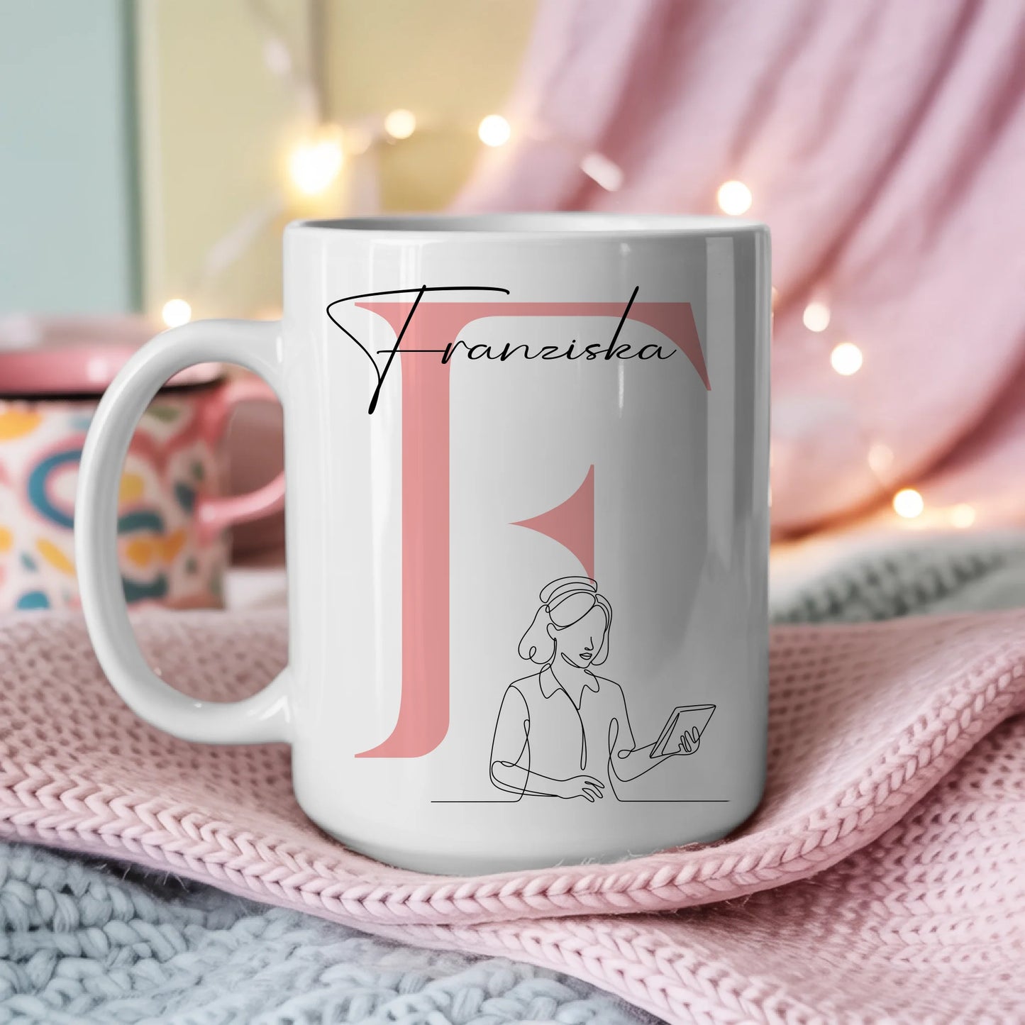 Personalisierte Tasse Mit Name Lineart Bankkauffrau Bankkaufmann Geschenk 3