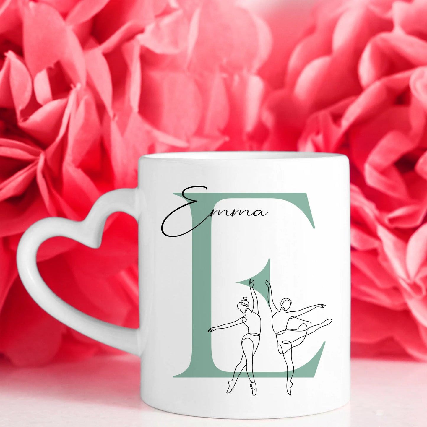 Personalisierte Tasse Mit Name Lineart Balletttänzerin Ballett Geschenk für Ballettliebhaber 7
