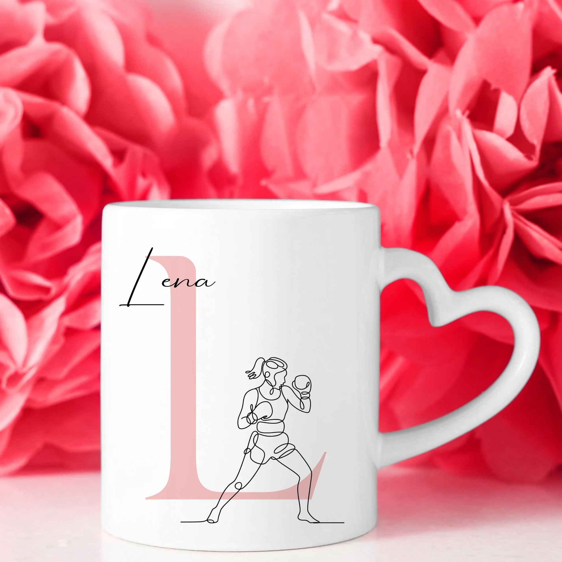 Personalisierte Tasse Mit Name Lineart Boxerin Boxen Individuelles Geschenk 8
