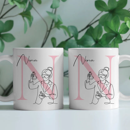 Personalisierte Tasse Mit Name Lineart Chemielaborantin Chemielaborant Geschenkidee 2