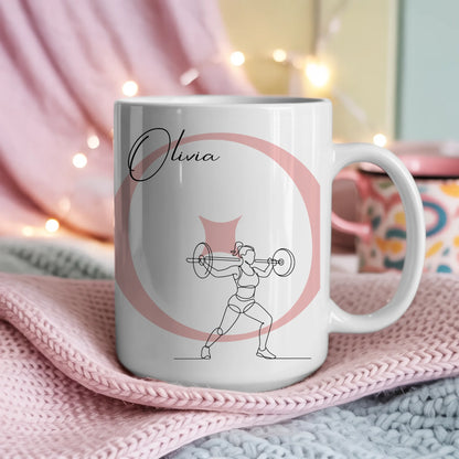 Personalisierte Tasse Mit Name Und Lineart für Crossfitterin Crossfit Geschenk 4