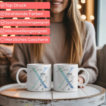 Personalisierte Tasse Mit Name Und Lineart Feldhockeyspielerin Für Feldhockey Fans 6