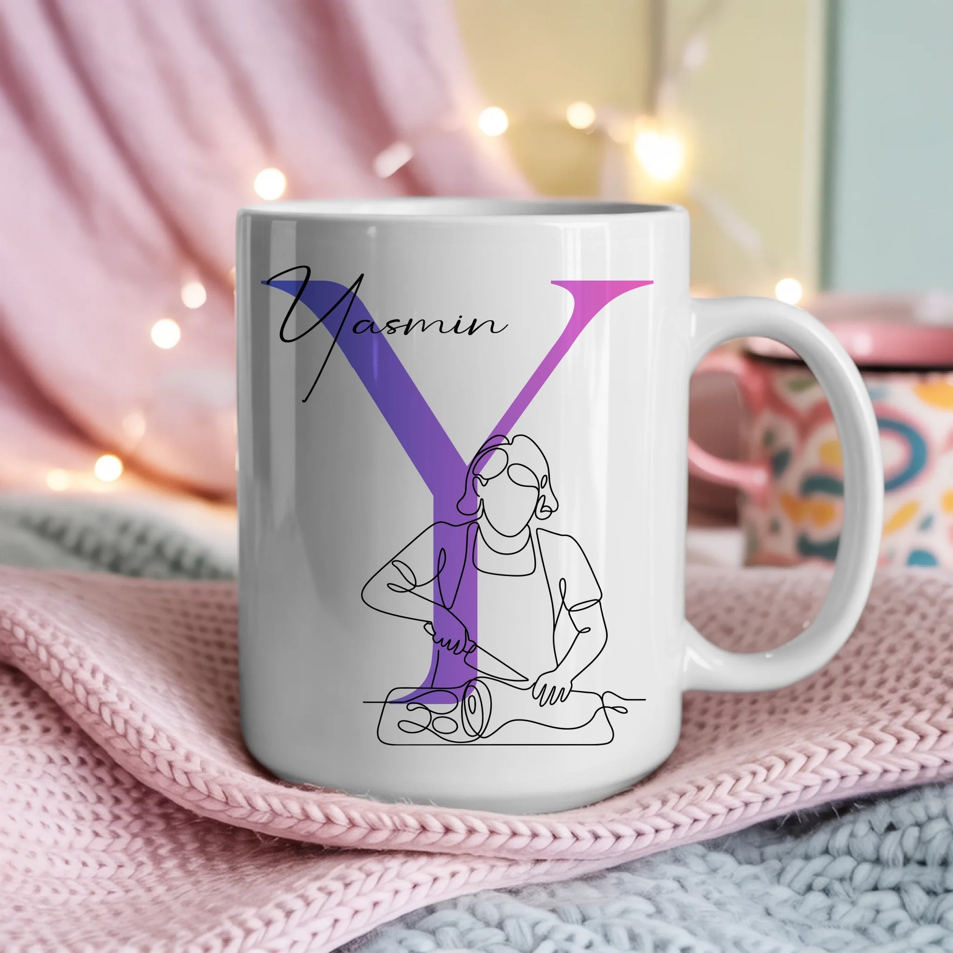 Personalisierte Tasse Mit Name Lineart Fleischerin Fleischer Geschenk für Fleischliebhaber 4
