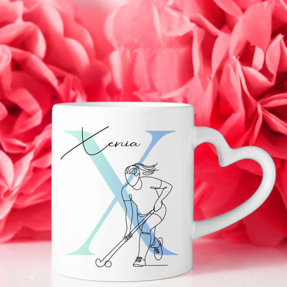 Personalisierte Tasse Mit Name Und Lineart Feldhockeyspielerin Für Feldhockey Fans 8