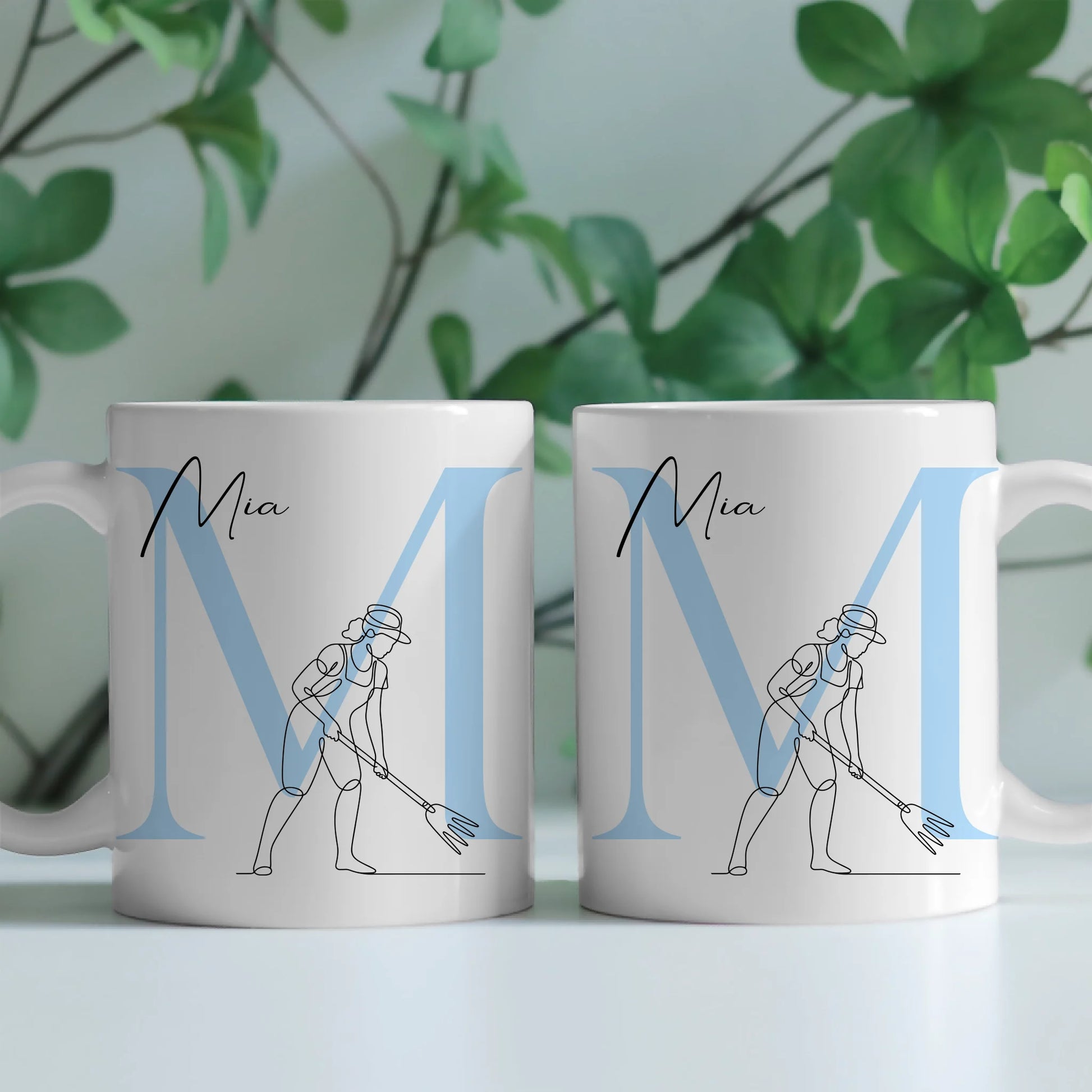 Personalisierte Tasse Mit Name Lineart Gärtnerin Gartenarbeit Geschenk 2