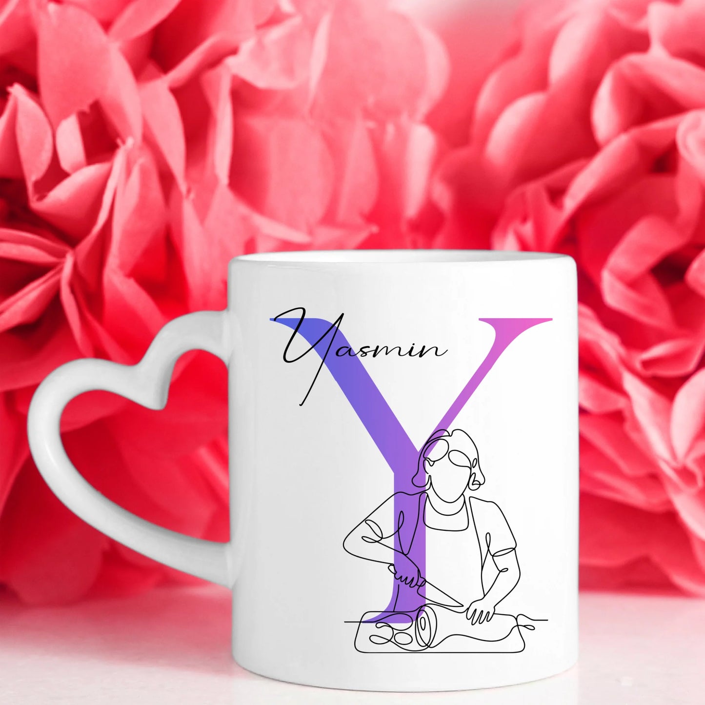 Personalisierte Tasse Mit Name Lineart Fleischerin Fleischer Geschenk für Fleischliebhaber 7