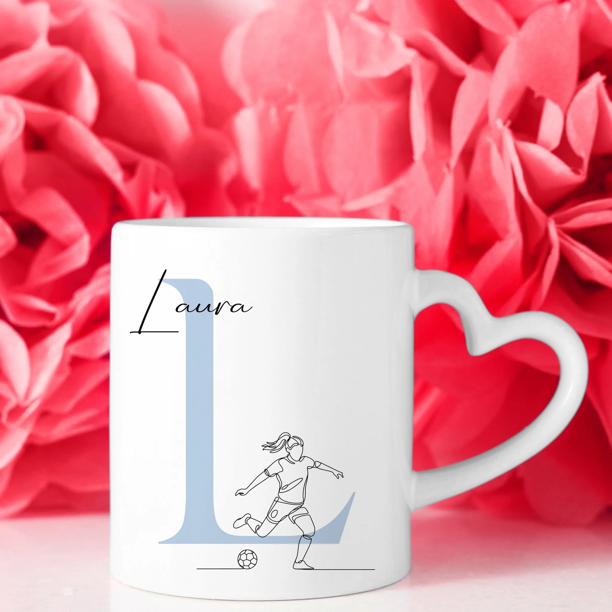 Ausgefallene Tassen Mit Name Lineart Fußballerin Fußball personalisierte Geschenke 8