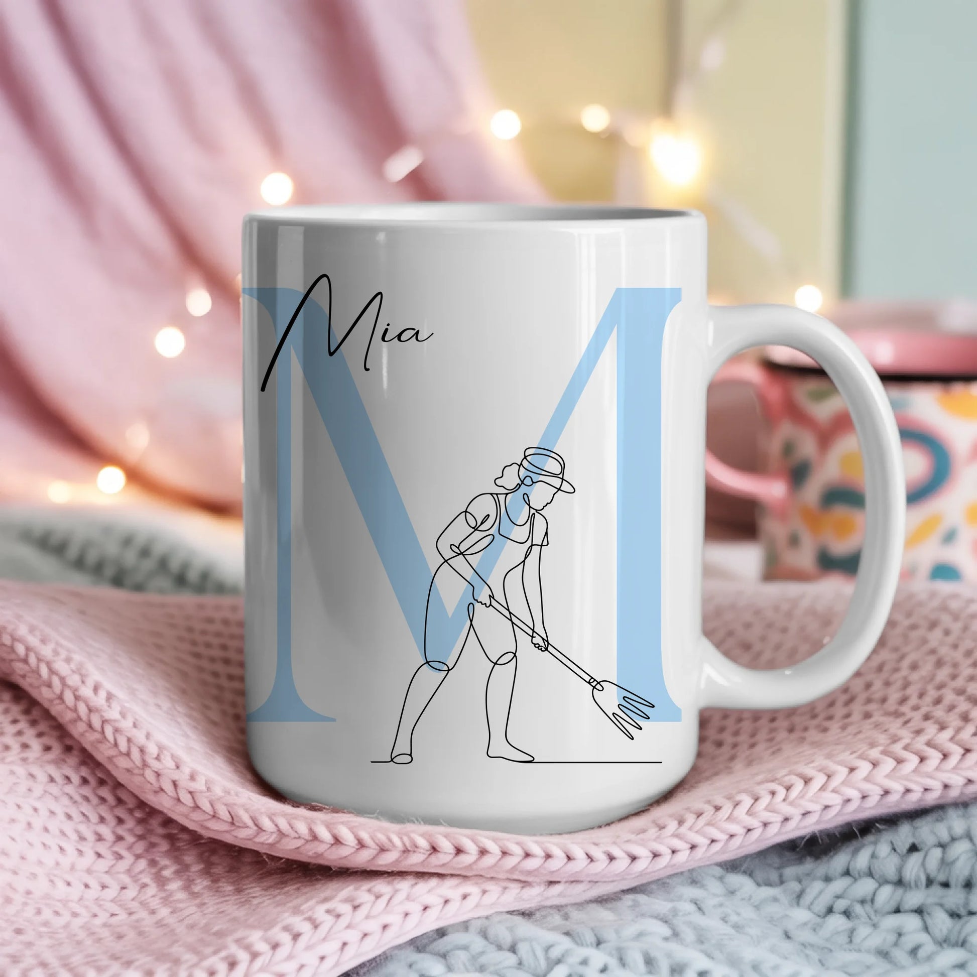 Personalisierte Tasse Mit Name Lineart Gärtnerin Gartenarbeit Geschenk 4
