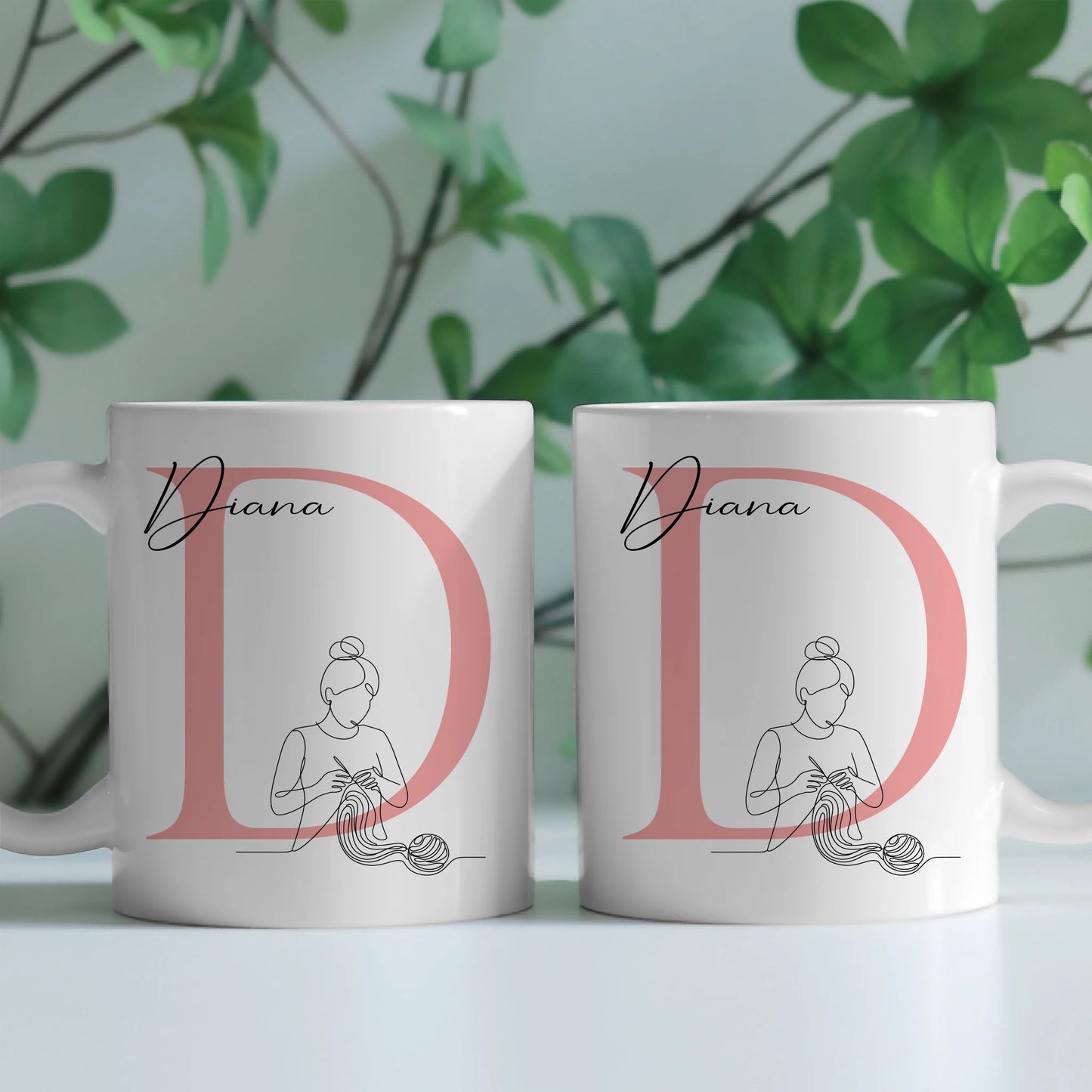 Ausgefallene Tassen Mit Name Lineart Häklerin Häkeln Personalisierte Geschenke für jeden Anlass 2