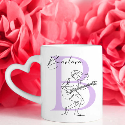 Ausgefallene Tassen Mit Name Lineart Gitarristin Gitarre Personalisierte Geschenke 7