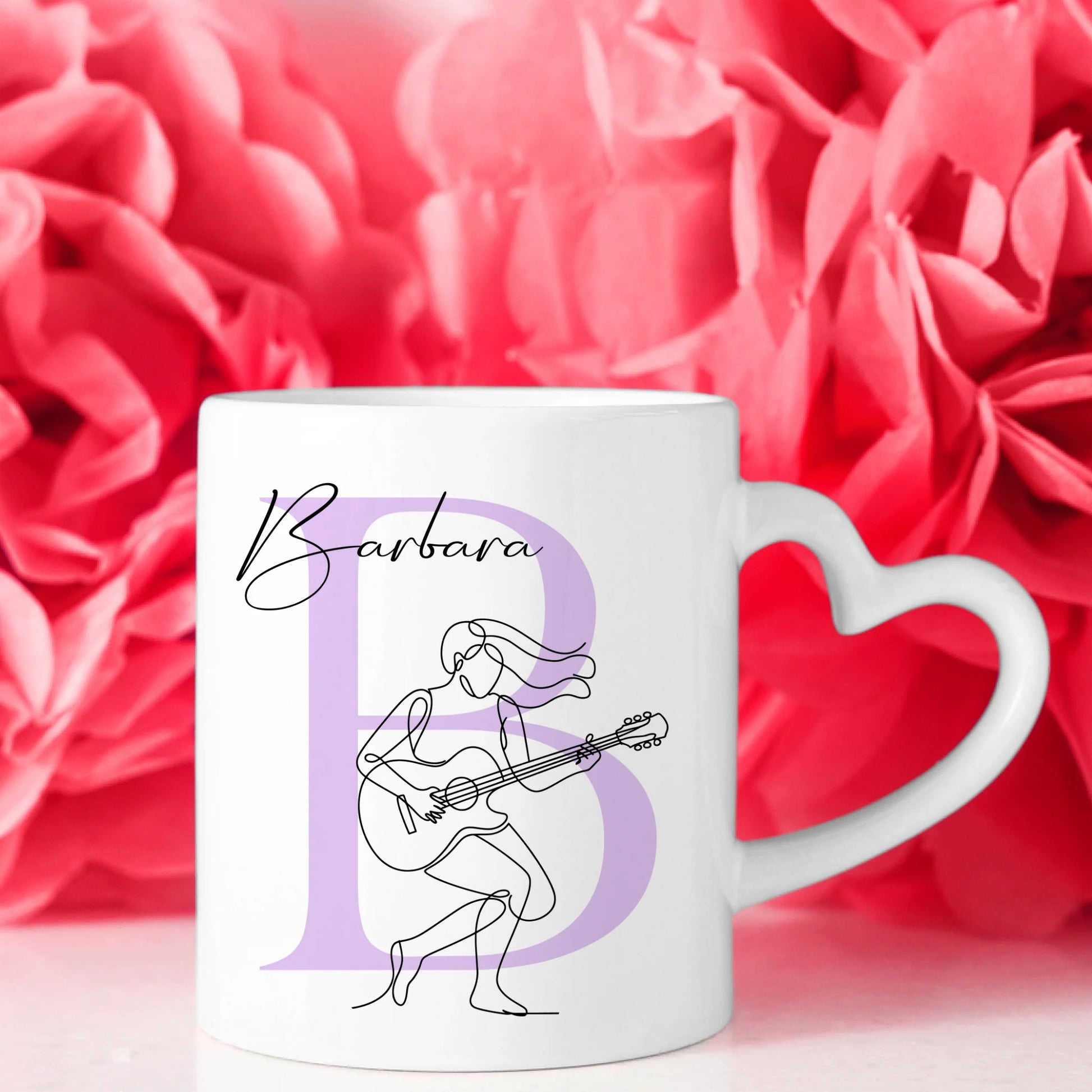 Ausgefallene Tassen Mit Name Lineart Gitarristin Gitarre Personalisierte Geschenke 8