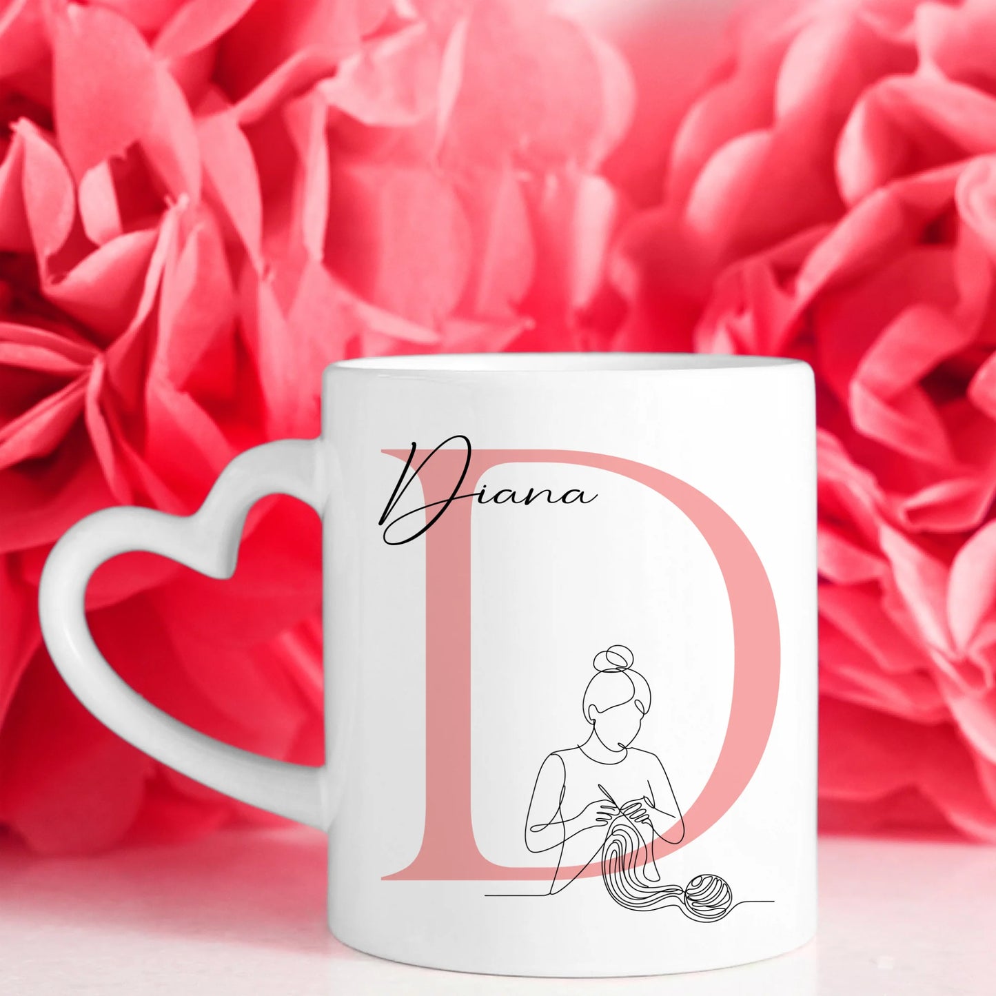 Ausgefallene Tassen Mit Name Lineart Häklerin Häkeln Personalisierte Geschenke für jeden Anlass 7