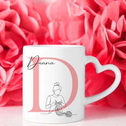 Ausgefallene Tassen Mit Name Lineart Häklerin Häkeln Personalisierte Geschenke für jeden Anlass 8