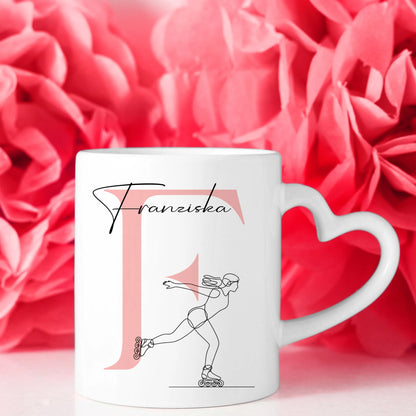 Ausgefallene Tassen Mit Name Lineart Inline Skaterin Inline Skaten Personalisiertes Geschenk 8