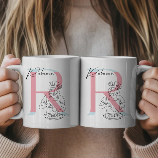 Personalisierte Tasse Mit Name Lineart Konditorin Konditor Geschenk für Backliebhaber 1