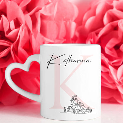 Personalisierte Tasse Mit Name Und Lineart Kartfahrerin Kartrennen Geschenk 7