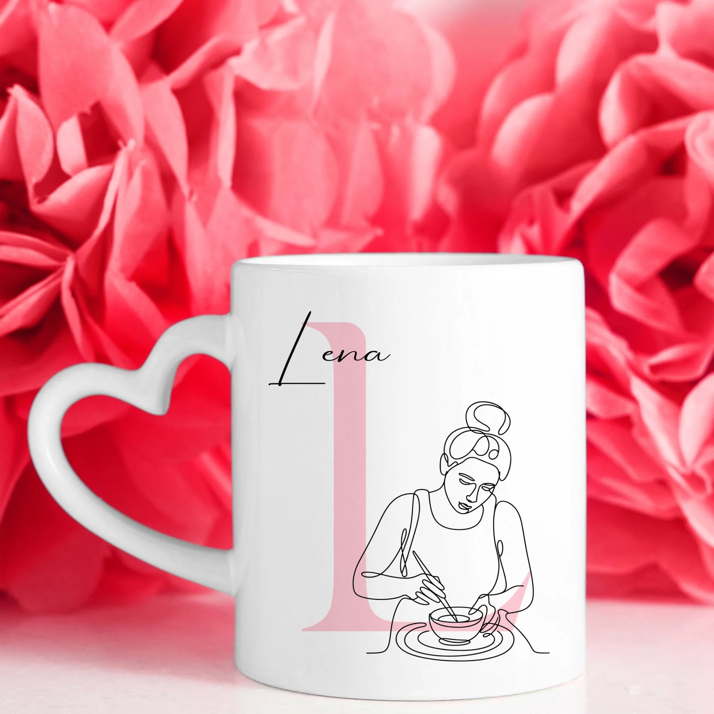 Personalisierte Tasse Mit Name Lineart Keramikerin Keramik Individuelles Geschenk 7