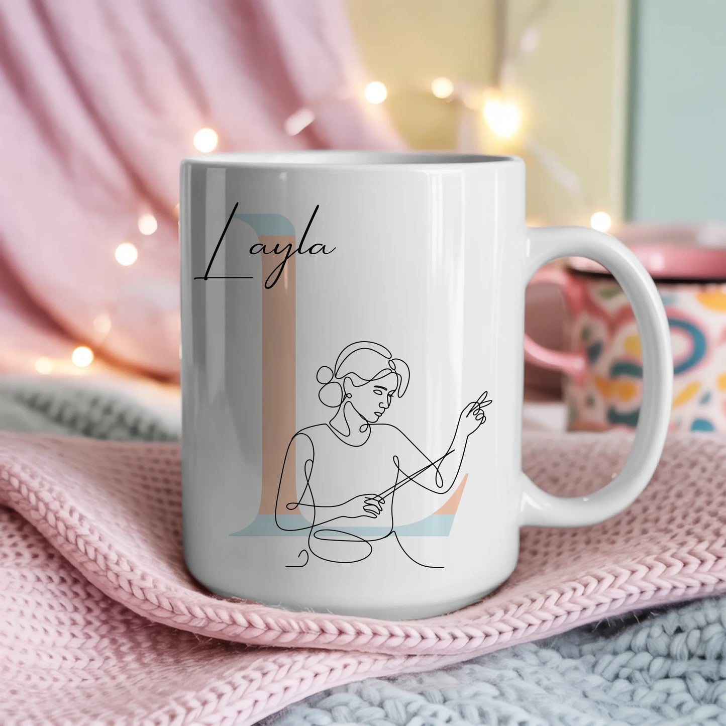 Personalisierte Tasse Mit Name Lineart Komponistin Zum Komponieren 4