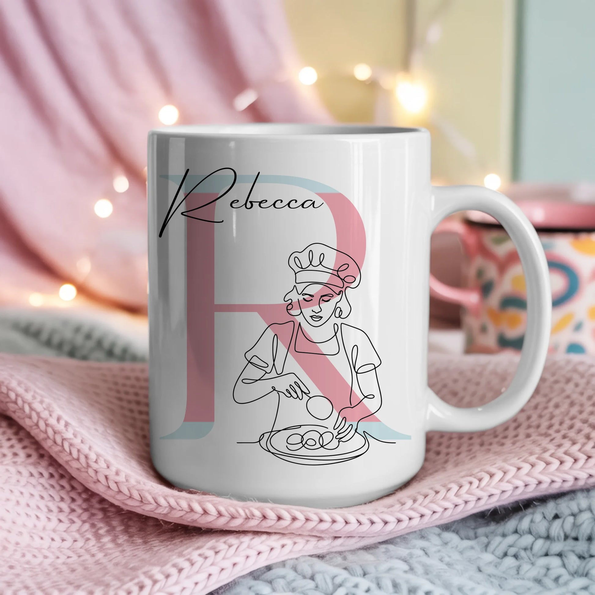 Personalisierte Tasse Mit Name Lineart Konditorin Konditor Geschenk für Backliebhaber 4