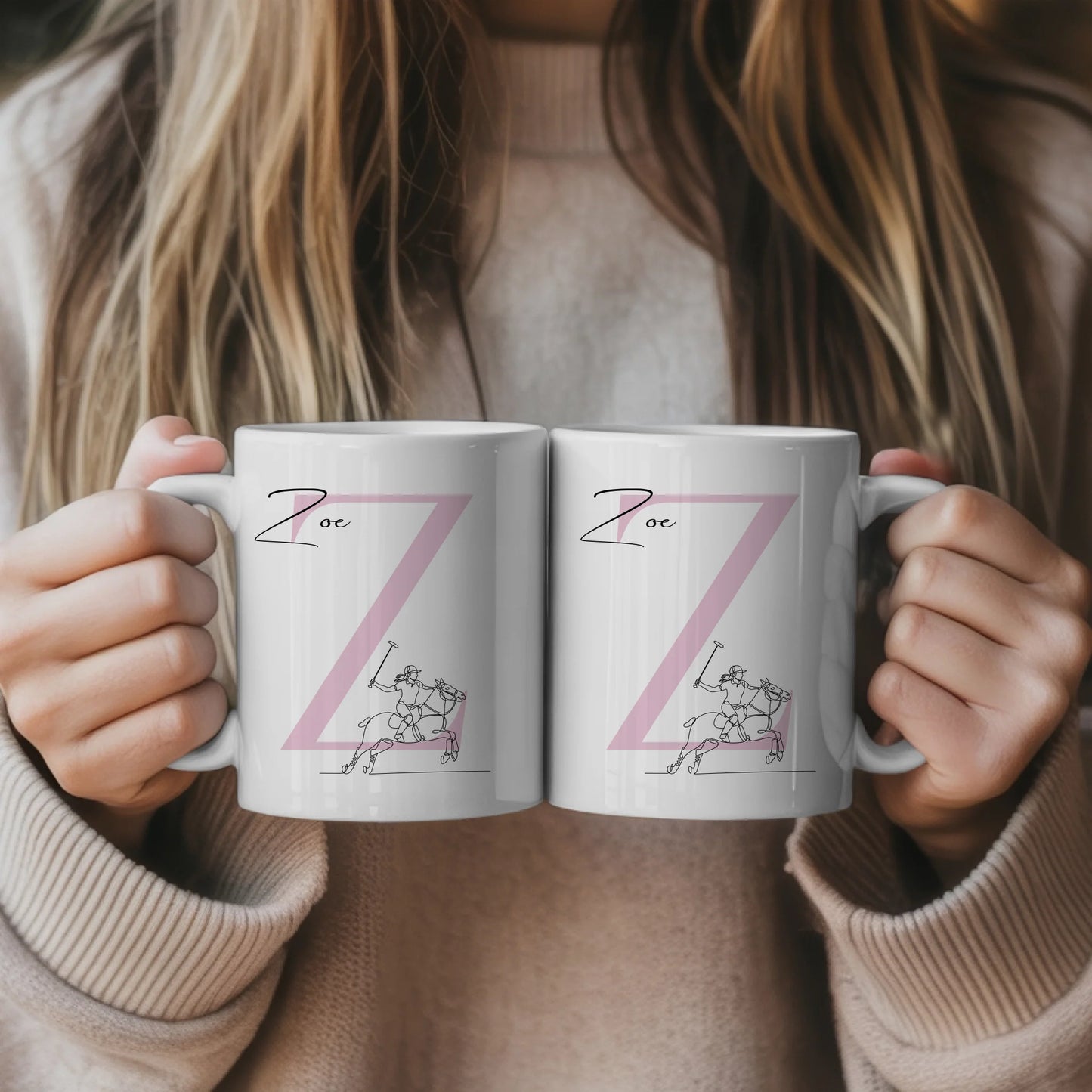 Personalisierte Tasse Mit Name Und Lineart Polospielerin Polo Geschenk 5