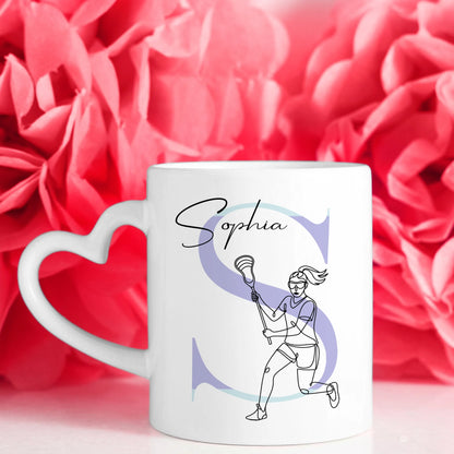Personalisierte Kaffee Tasse mit Lineart Lacrossespielerin Lacrosse Geschenk 7