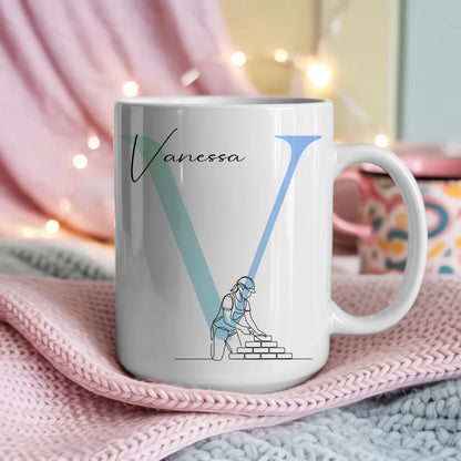 Kaffee Tasse Personalisiert Lineart Maurerin Maurer Individuelles Geschenk 4