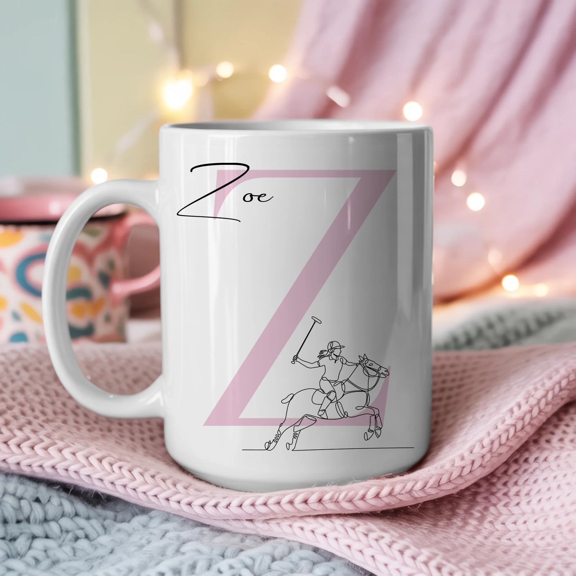 Personalisierte Tasse Mit Name Und Lineart Polospielerin Polo Geschenk 3