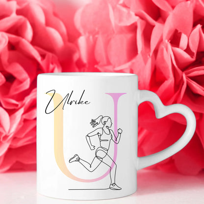 Ausgefallene Tassen Mit Name Lineart Marathonläuferin Marathon Personalisiert 8