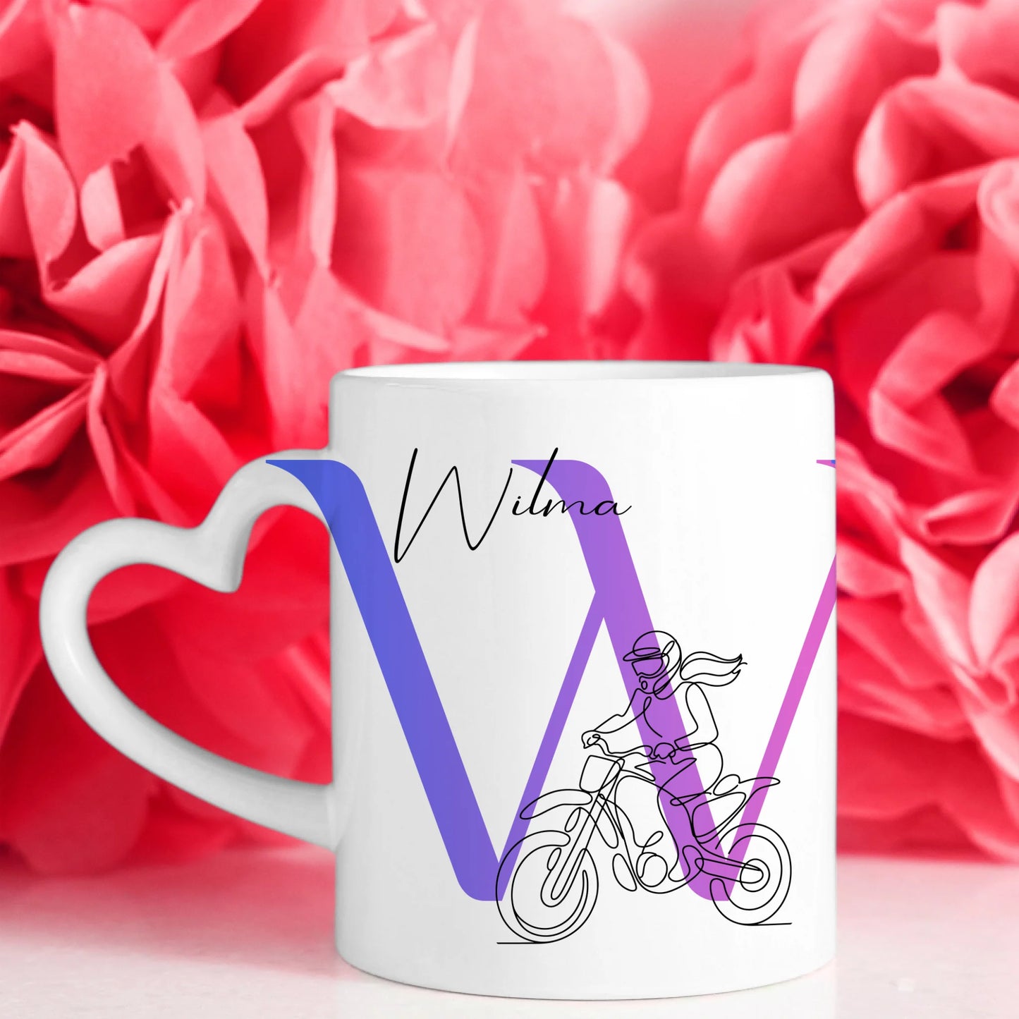 Ausgefallene Tassen Mit Name Lineart Motocrosserin Motocross Personalisiertes Geschenk 7