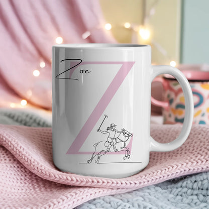 Personalisierte Tasse Mit Name Und Lineart Polospielerin Polo Geschenk 4