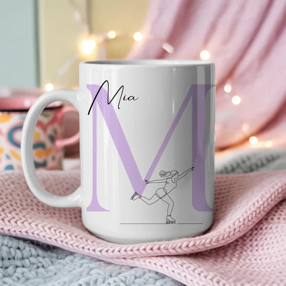 Kaffee Tasse Personalisiert Lineart Rollschuhläuferin Rollschuhlaufen 3