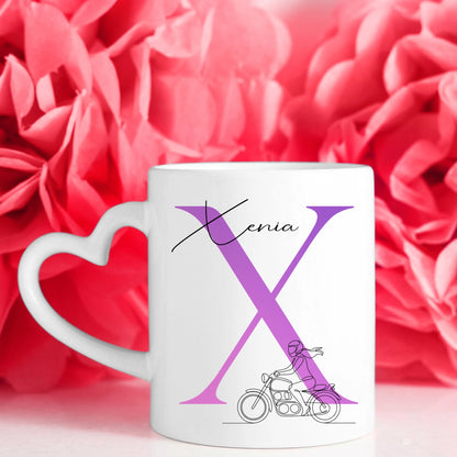 Ausgefallene Tassen Mit Name Lineart Motorradfahrerin Motorradfahren Personalisierte Geschenke 7