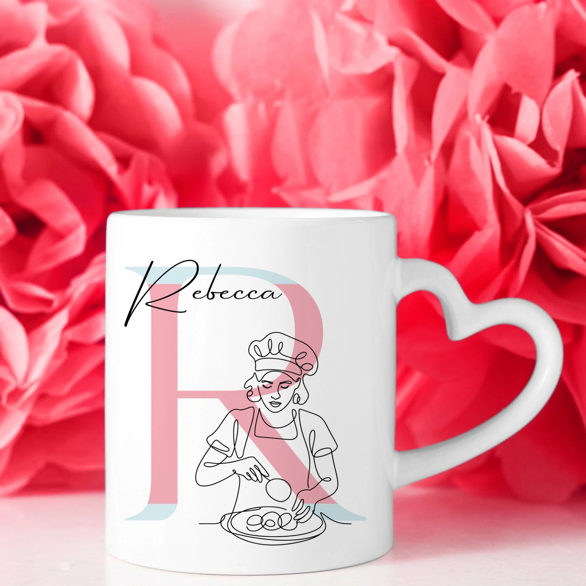 Personalisierte Tasse Mit Name Lineart Konditorin Konditor Geschenk für Backliebhaber 8