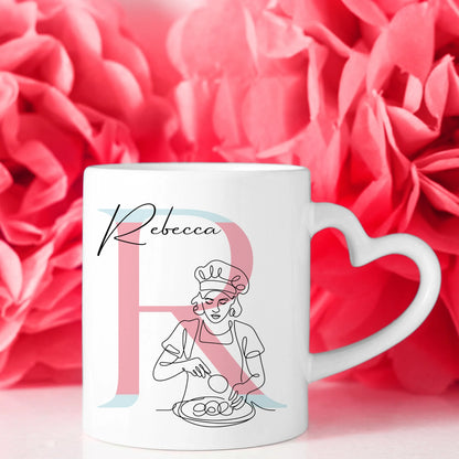 Personalisierte Tasse Mit Name Lineart Konditorin Konditor Geschenk für Backliebhaber 8