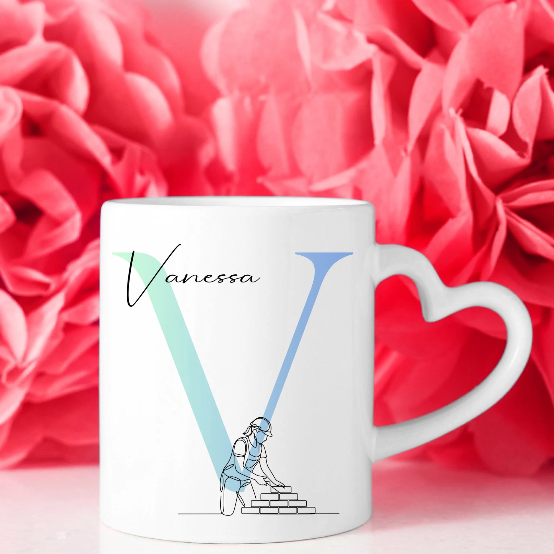 Kaffee Tasse Personalisiert Lineart Maurerin Maurer Individuelles Geschenk 8