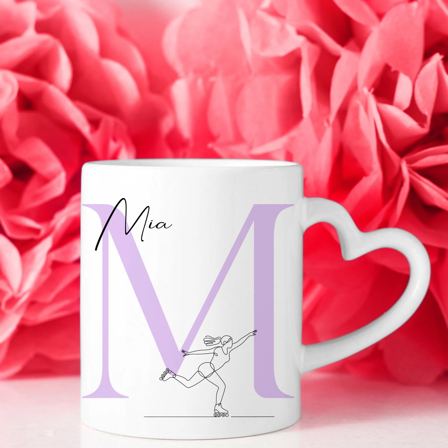 Kaffee Tasse Personalisiert Lineart Rollschuhläuferin Rollschuhlaufen 8