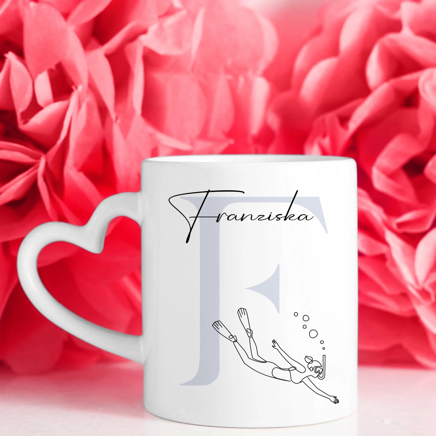 Personalisierte Tasse Mit Name Und Lineart Schnorchlerin Schnorcheln Geschenk 7