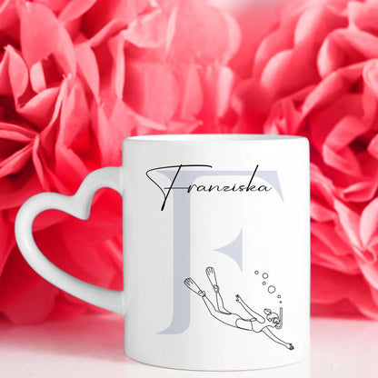 Personalisierte Tasse Mit Name Und Lineart Schnorchlerin Schnorcheln Geschenk 7