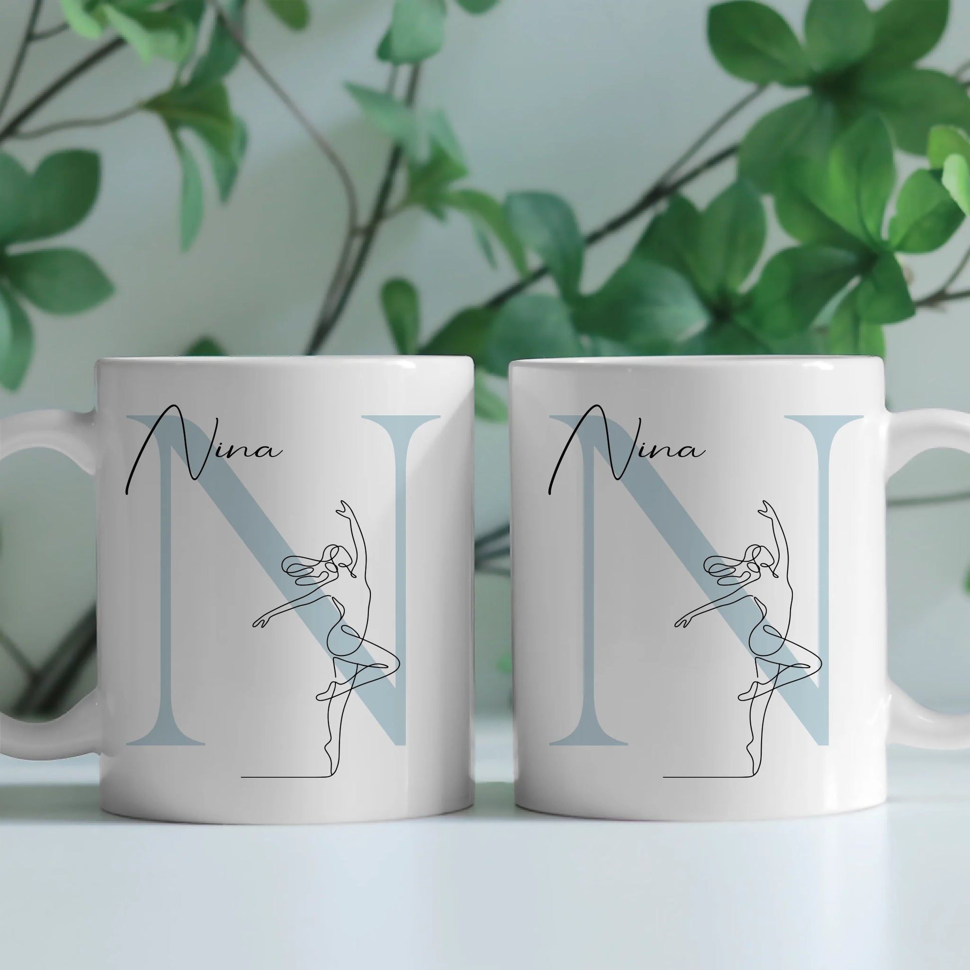 Ausgefallene Tassen Mit Name Lineart Tänzerin Tanzen Personalisiertes Geschenk für Tanzliebhaber 2