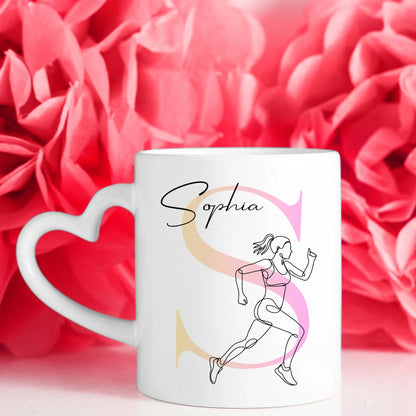 Personalisierte Tasse Mit Name Lineart Ultramarathonläuferin Für Ultramarathon Fans 7
