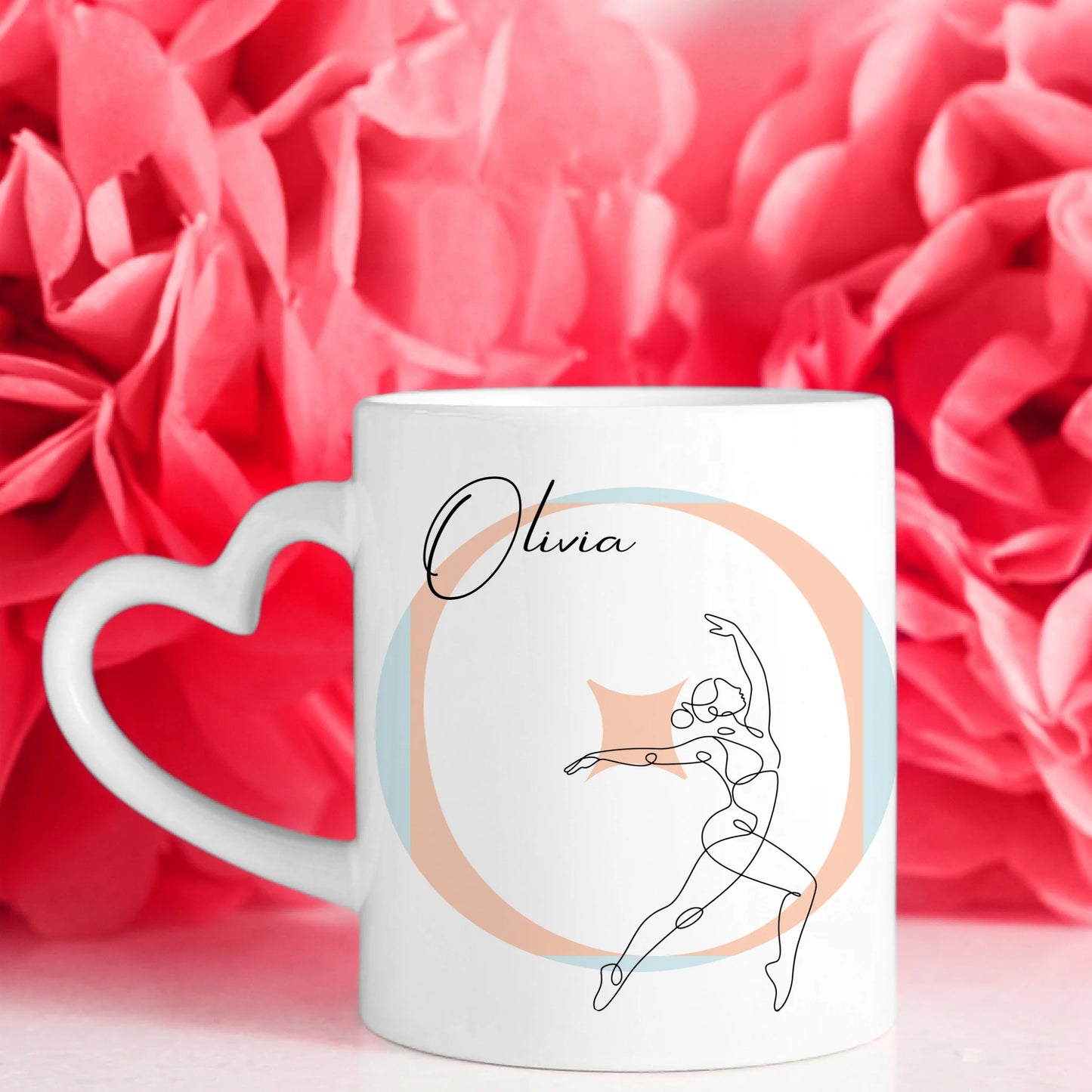 Personalisierte Tasse Mit Name Und Lineart Tanzsportlerin für Tanzsportfans 7