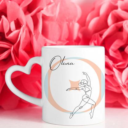 Personalisierte Tasse Mit Name Und Lineart Tanzsportlerin für Tanzsportfans 7