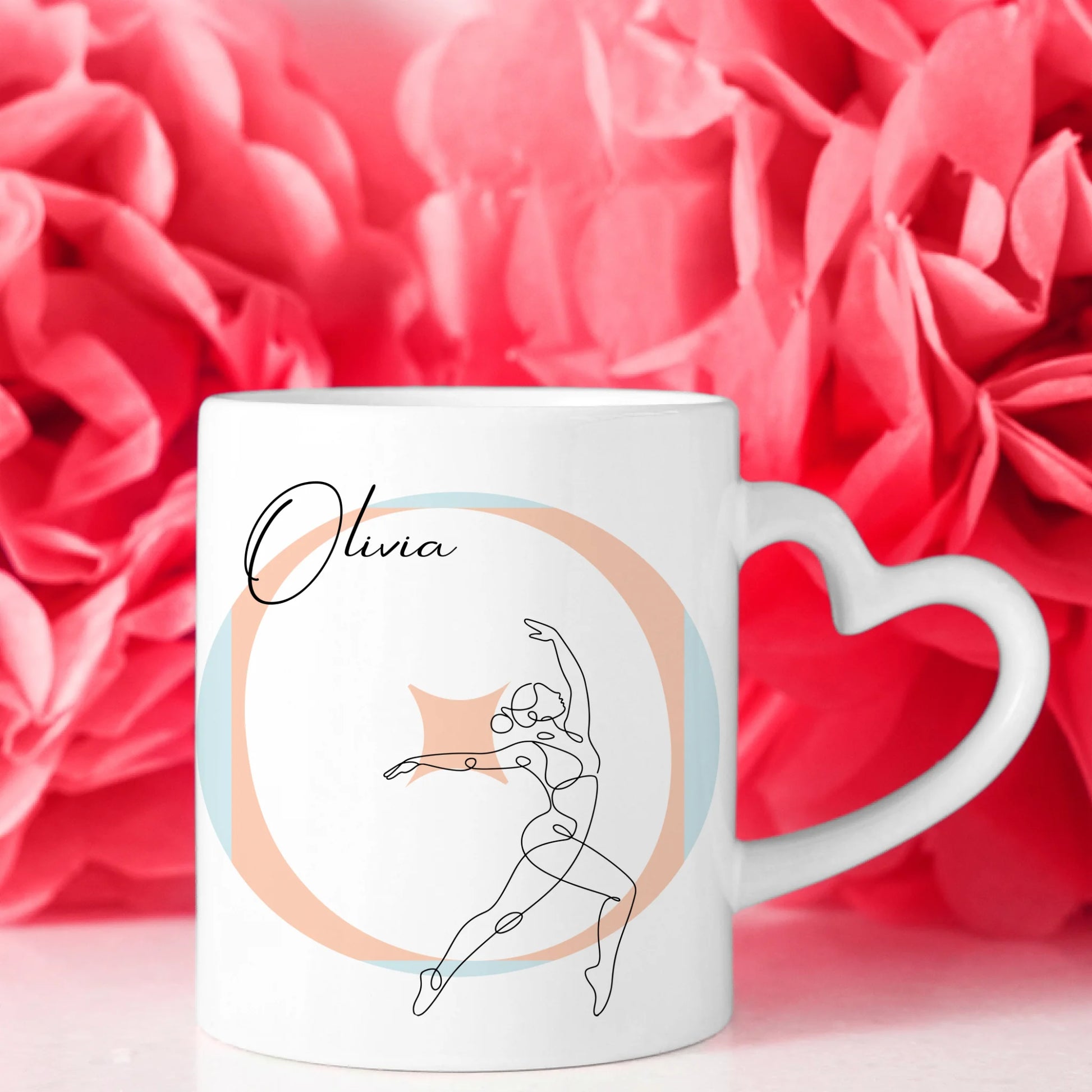 Personalisierte Tasse Mit Name Und Lineart Tanzsportlerin für Tanzsportfans 8