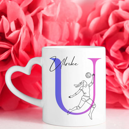 Ausgefallene Tassen Mit Name Lineart Volleyballerin Volleyball Personalisiert 7