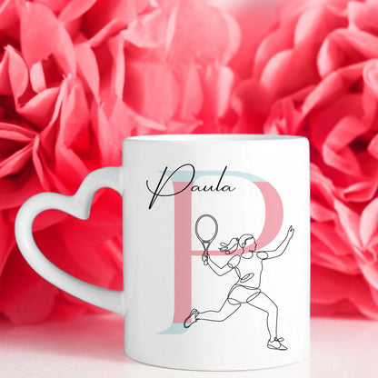 Ausgefallene Tassen Mit Name Lineart Tennisspielerin Tennis Personalisiertes Geschenk 7