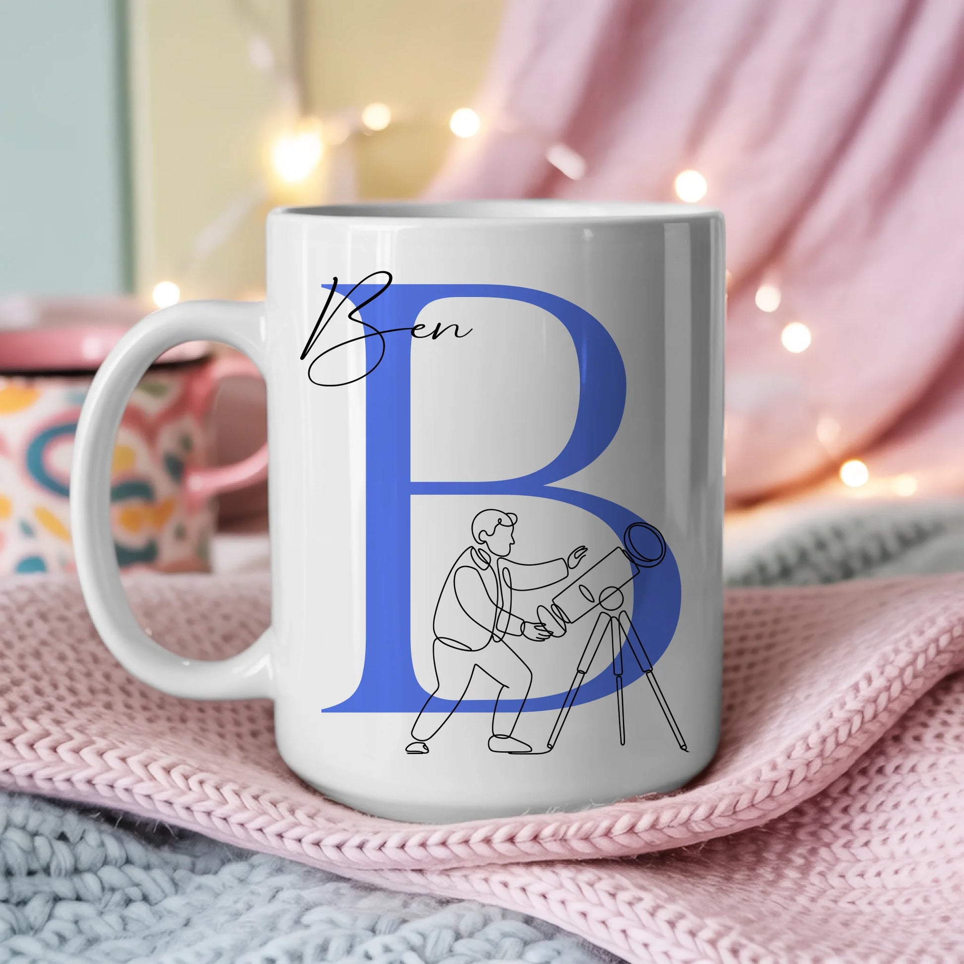 Personalisierte Tasse Mit Name Lineart Astronomie Astronom Geschenkidee 3