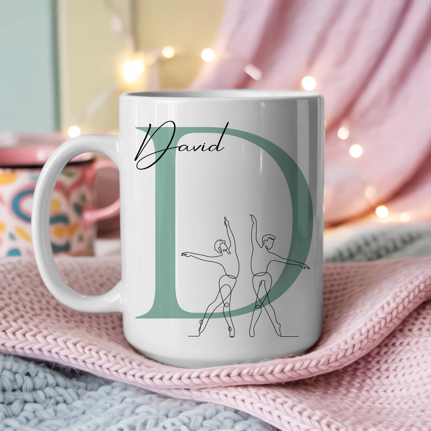 Personalisierte Tasse Mit Name Und Lineart Ballett Balletttänzer Geschenk 3